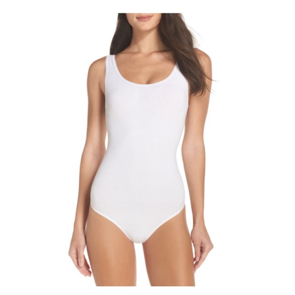 Yummie Tops - Yummie Ruby Scoop Neck White Bodysuit (L/XL)